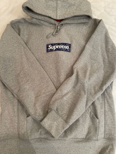 Supreme Bandana Box Logo Hooded Sweatshirt "Grey"