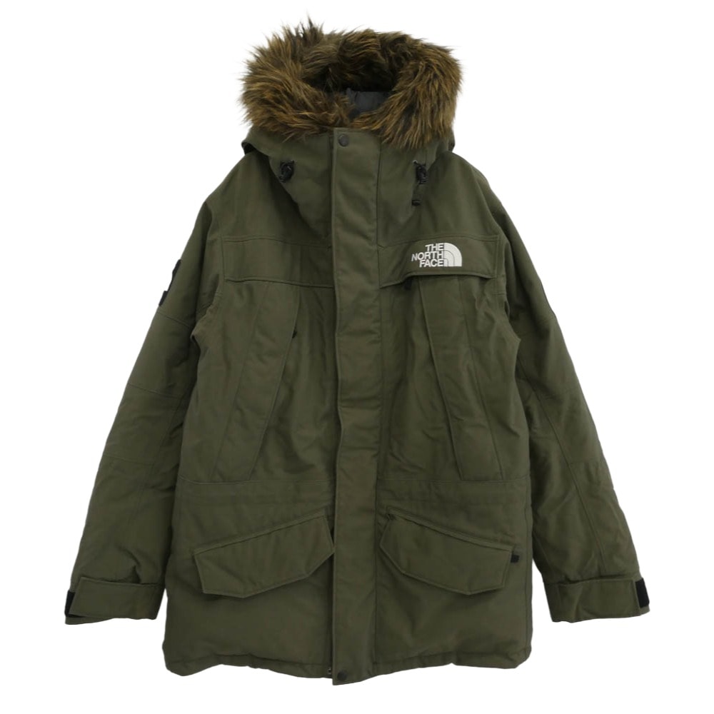 THE NORTH FACE ノースフェイス ダウンジャケット ND91807 ANTARCTICA PARKA アンタークティカ パーカ ファーフード ダウン ジャケット カーキ系 XL【中古】