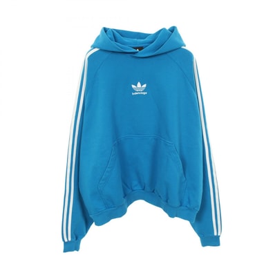 バレンシアガ BALENCIAGA BALENCIAGA × adidas パーカー 衣料品 トップス コットン メンズ ブルー系 【中古】