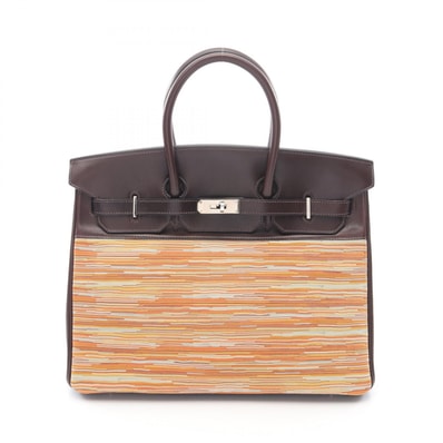 エルメス HERMES バーキン35 ハンドバッグ バッグ レザー カーフ(牛革) ヴォーバレニア / ヴィヴラート ヴォーバレニア エベンヌ □G刻印(2003年製造) レディース ブラウン系 / マルチカラー 【中古】