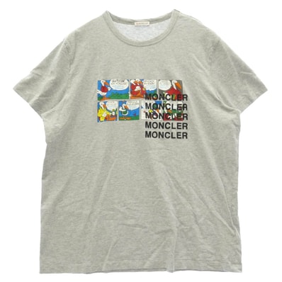 MONCLER モンクレール Tシャツ C20918022550 MAGLIA T-SHIRT コミック アニメプリント ラバーロゴ 半袖 Tシャツ グレー系【中古】