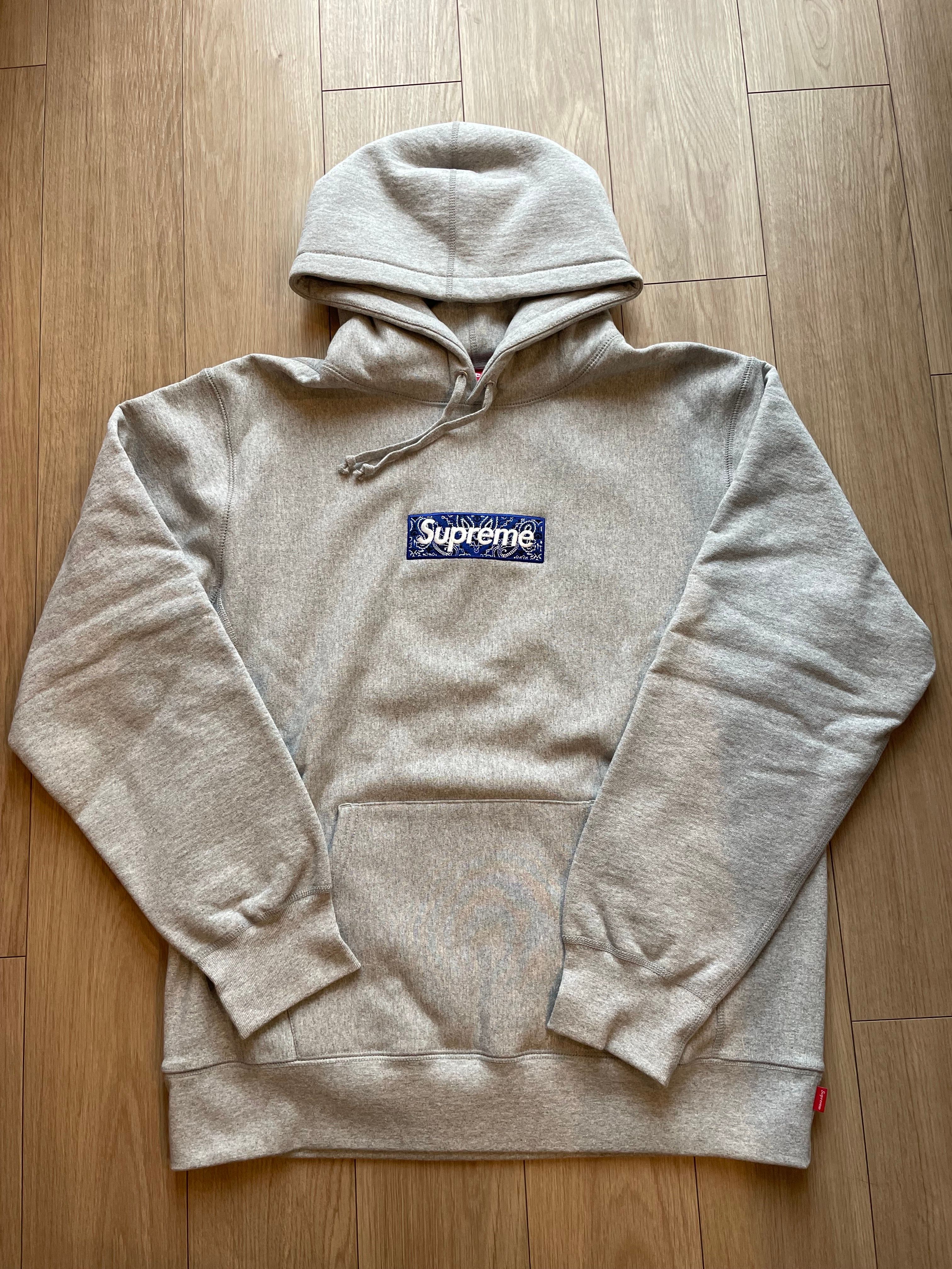 Supreme Bandana Box Logo Hooded Sweatshirt "Grey"