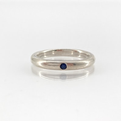 TIFFANY&Co.(ティファニー) スタッキング バンド エルサ ペレッティ #10号 Ag925 / サファイア リング・指輪 2.63g シルバー×ブルー