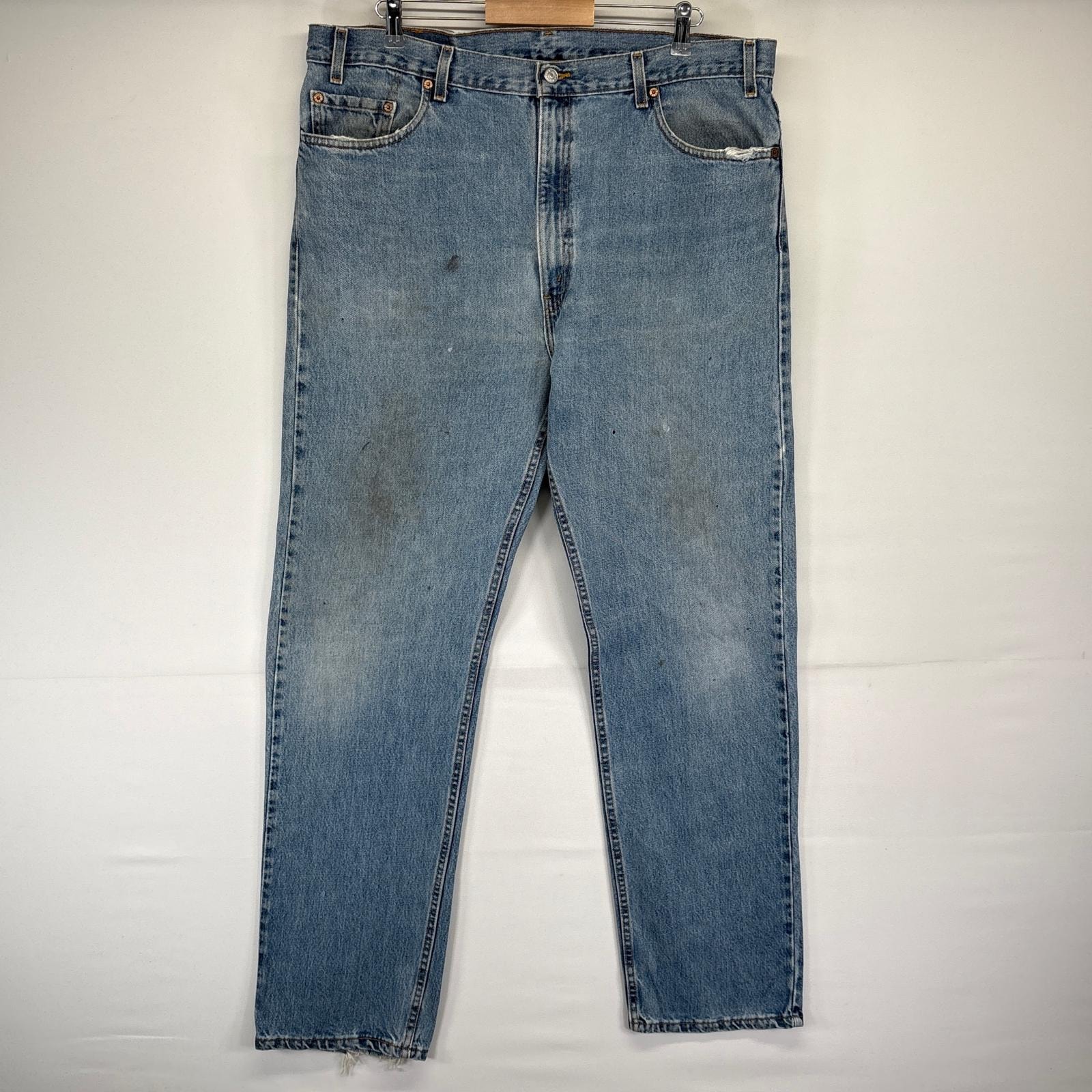 古着 リーバイス Levi's USA製 デニムパンツ 505 ストレート ジーンズ ジーパン 長ズボン 大きいサイズ w42 L34  ブルー メンズ