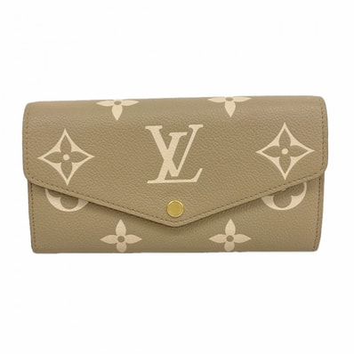 ★最終価格【6cd5158-k】ルイヴィトン 長財布 モノグラム・アンプラント バイカラー ポルトフォイユサラNM M81049 トゥルトレール クレーム【中古】レディース