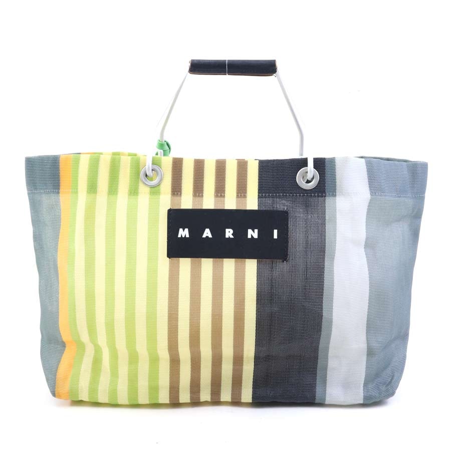 マルニ MARNI ハンドバッグ フラワーカフェ ナイロン/アルミ/レザー マルチカラー レディース【中古】 h31942a