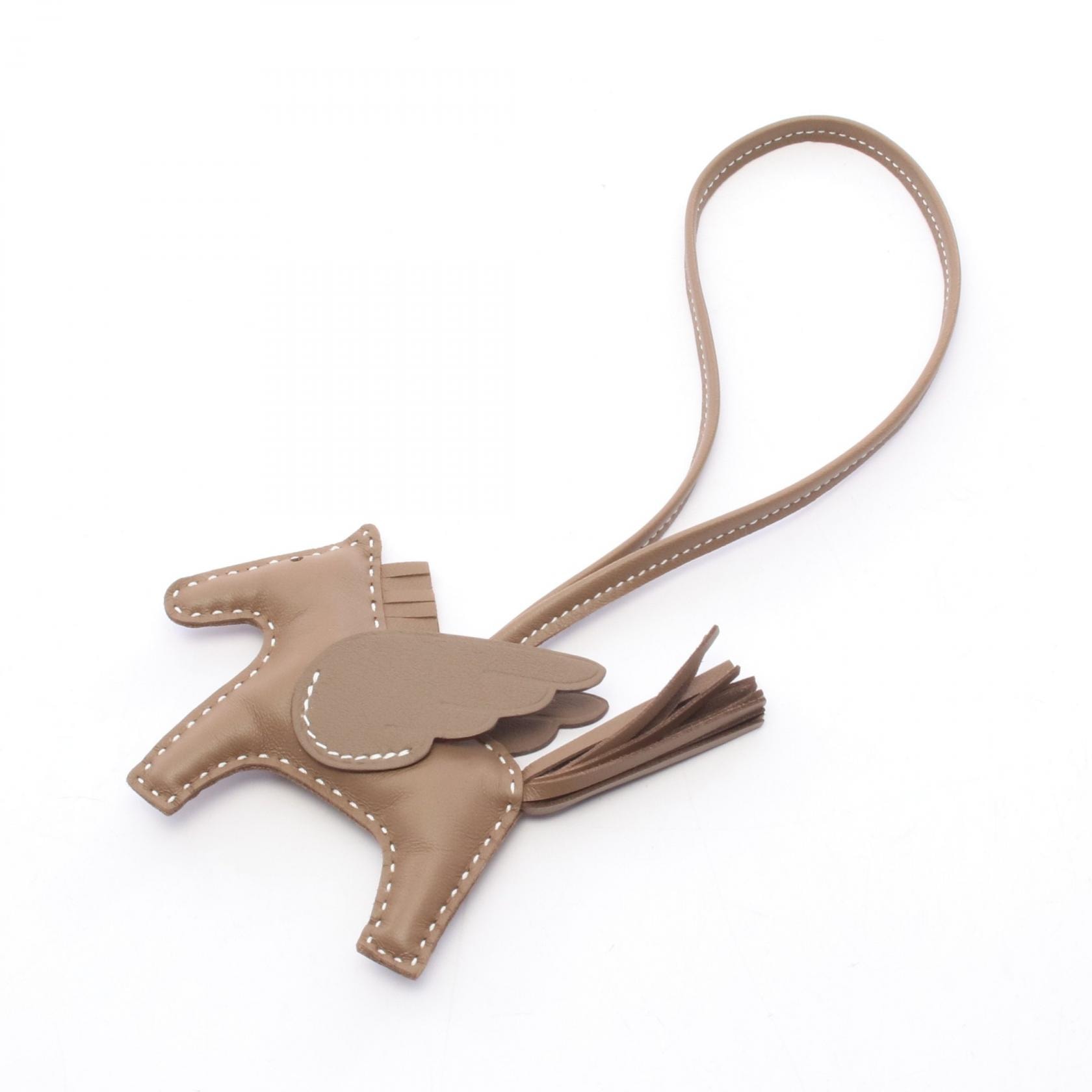 エルメス HERMES ロデオペガサスPM エトゥープ チャーム アクセサリー レザー ヴォースイフト アニョーミロ エトゥープ レディース グレー系 【中古】