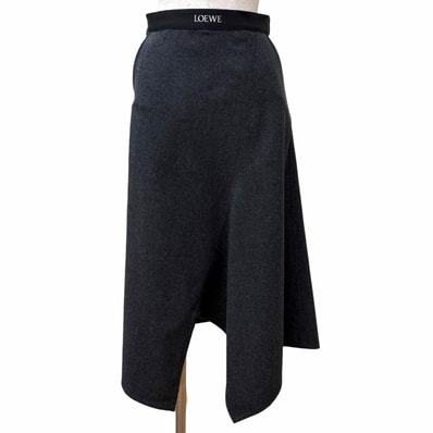 極美品 ロエベ スカート チャコールグレー 34 S359Y08X79
