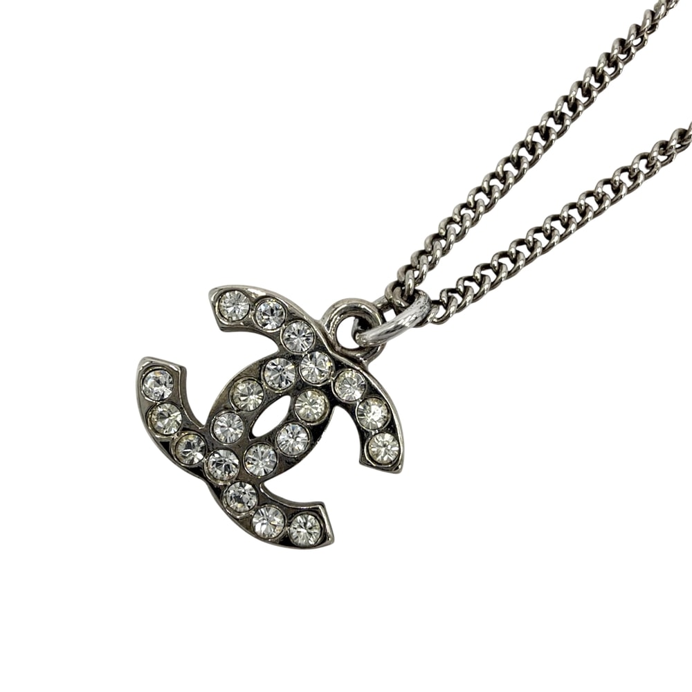 CHANEL シャネル ネックレス ココマーク アクセサリー GP  ラインストーン   09V レディース 約5.6g 2009年【中古品】