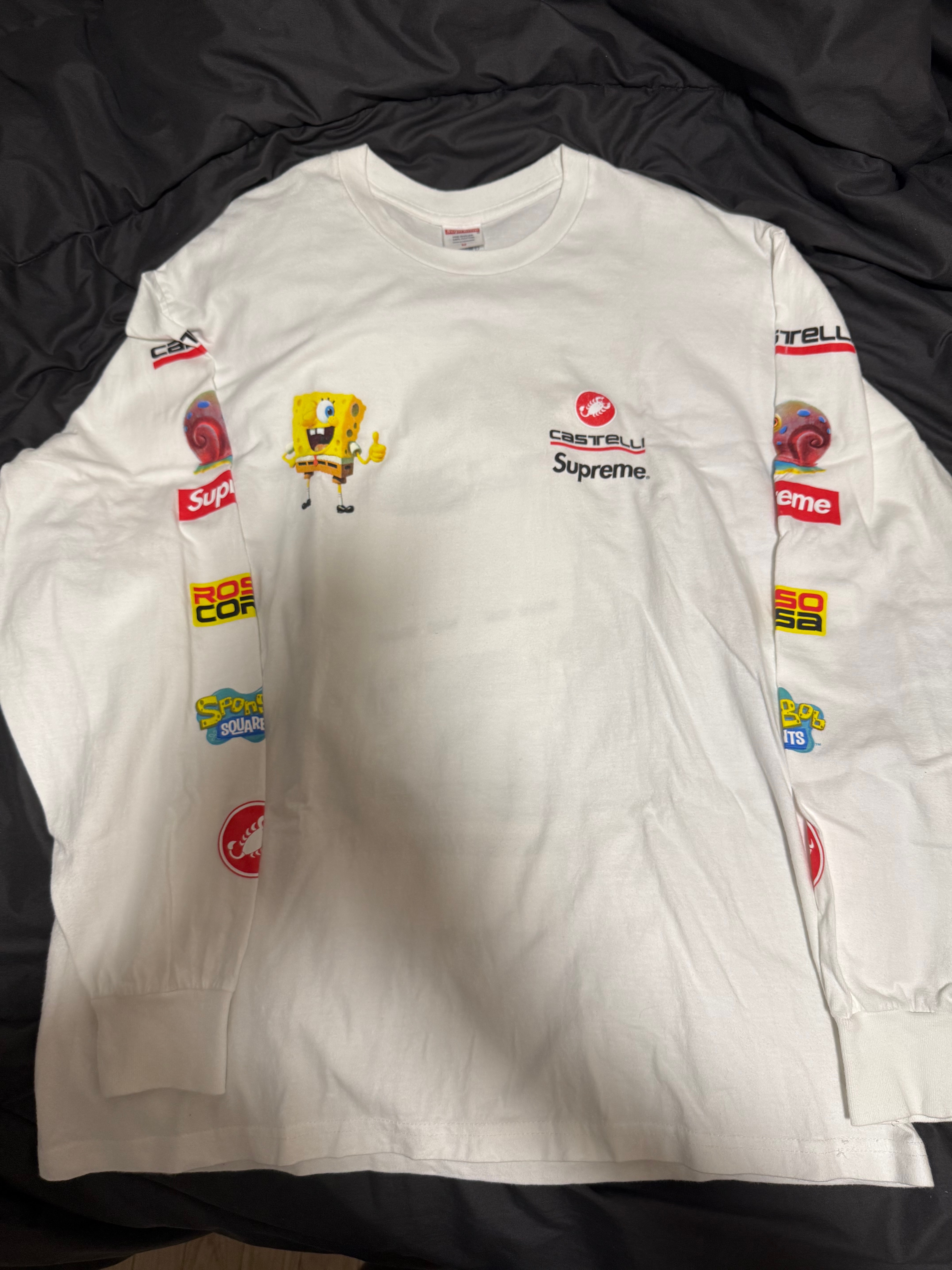 シュプリーム x スポンジボブ カステリ レーシング エルエス Tシャツ "ホワイト"