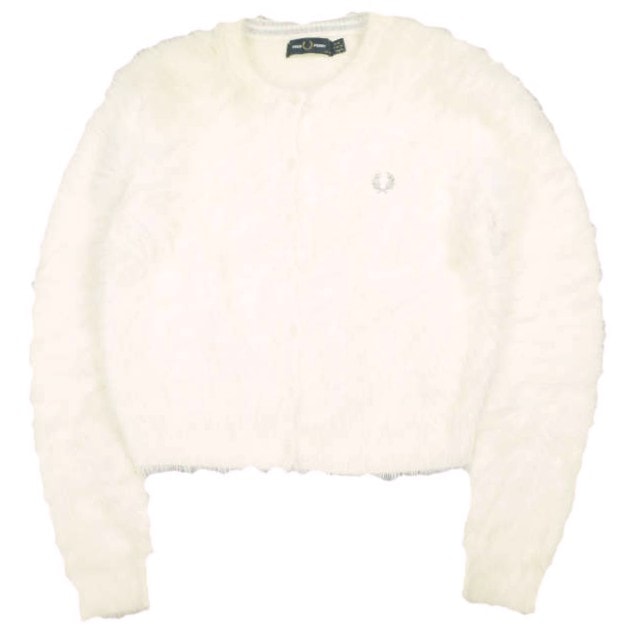 FRED PERRY x Ray BEAMS フレッドペリー レイビームス 別注 シャギーカーディガン FZ7231 ONE SIZE ECRU ニット トップス g25400