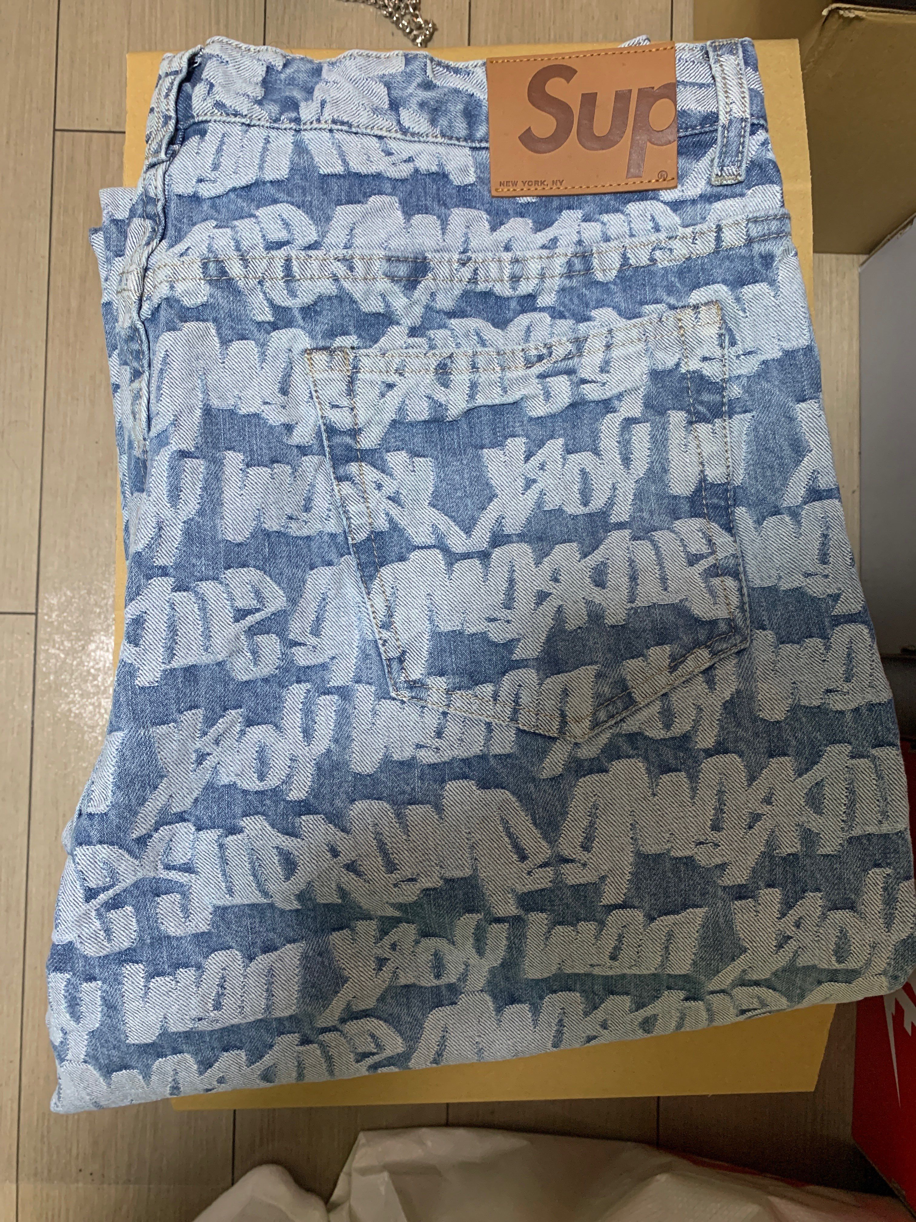 Supreme Fat Tip Jacquard Regular Jean "Blue"
