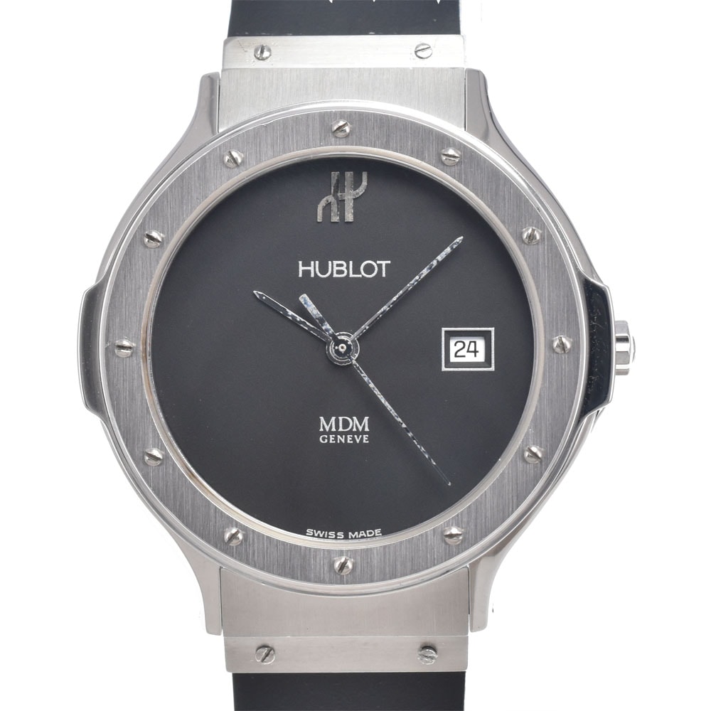 ウブロ HUBLOT 1401.1 MDM クラシック デイト ブラック クォーツ レディース 腕時計 I#149958