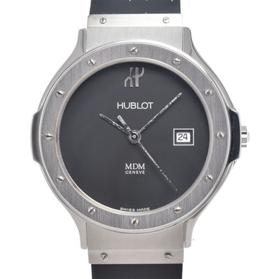 ウブロ HUBLOT 1401.1 MDM クラシック デイト ブラック クォーツ レディース 腕時計 I#149958
