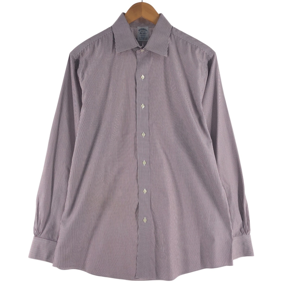 古着 ブルックスブラザーズ Brooks Brothers Est.1818 REGENT ワイドカラー 長袖 コットンストライプシャツ メンズM相当/eaa541284