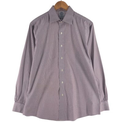 古着 ブルックスブラザーズ Brooks Brothers Est.1818 REGENT ワイドカラー 長袖 コットンストライプシャツ メンズM相当/eaa541284