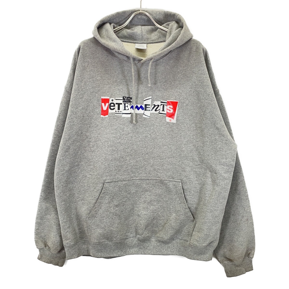 ヴェトモン グレー UA53HD240G ミックスロゴスウェットフーディ M