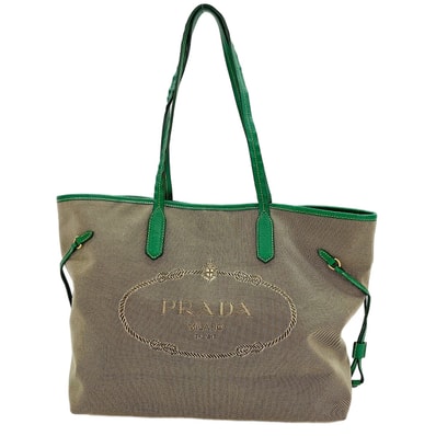 プラダ PRADA ジャガード トートバッグ【中古】