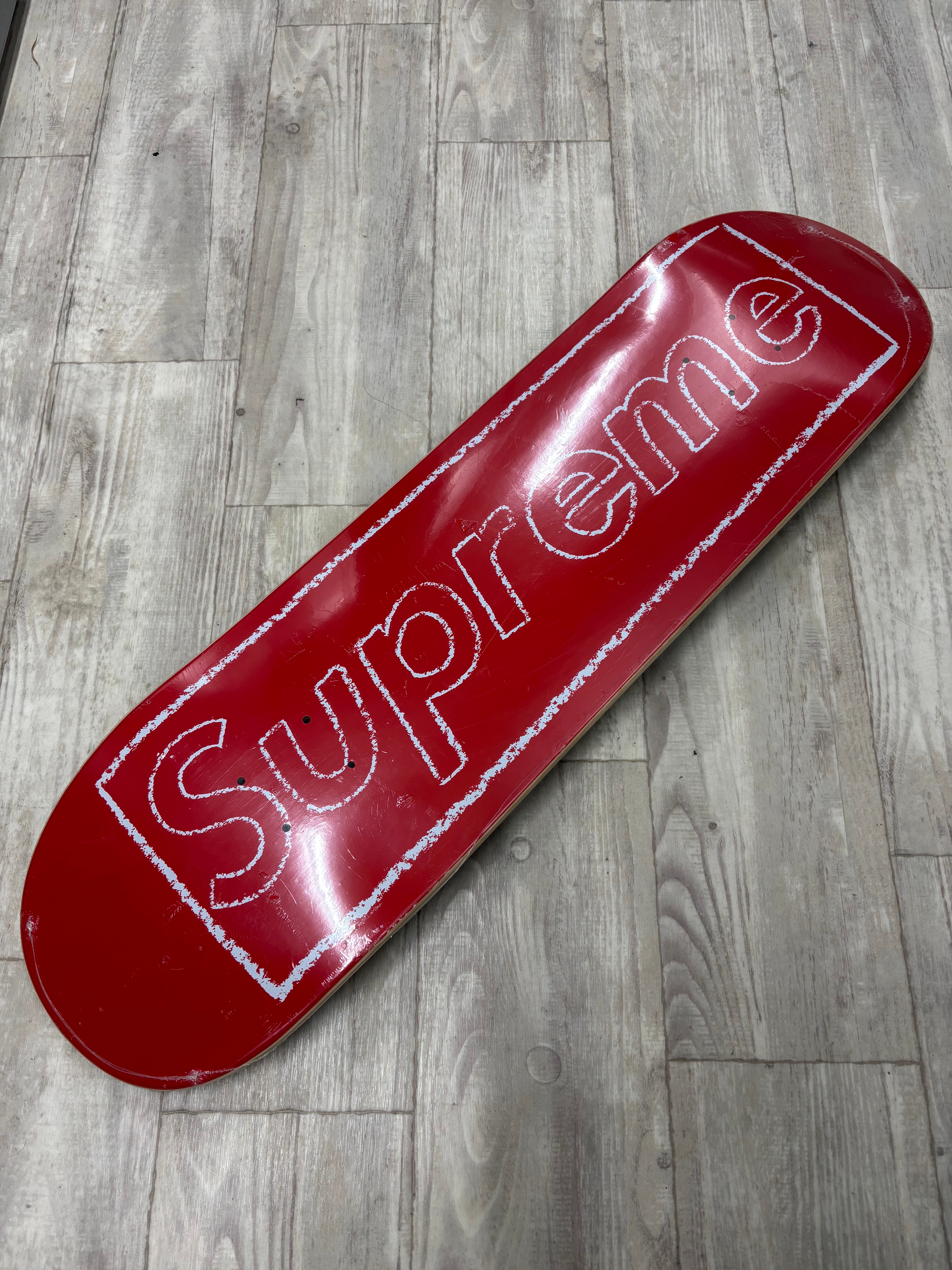 Supreme KAWS Chalk Logo Skateboard "Red"