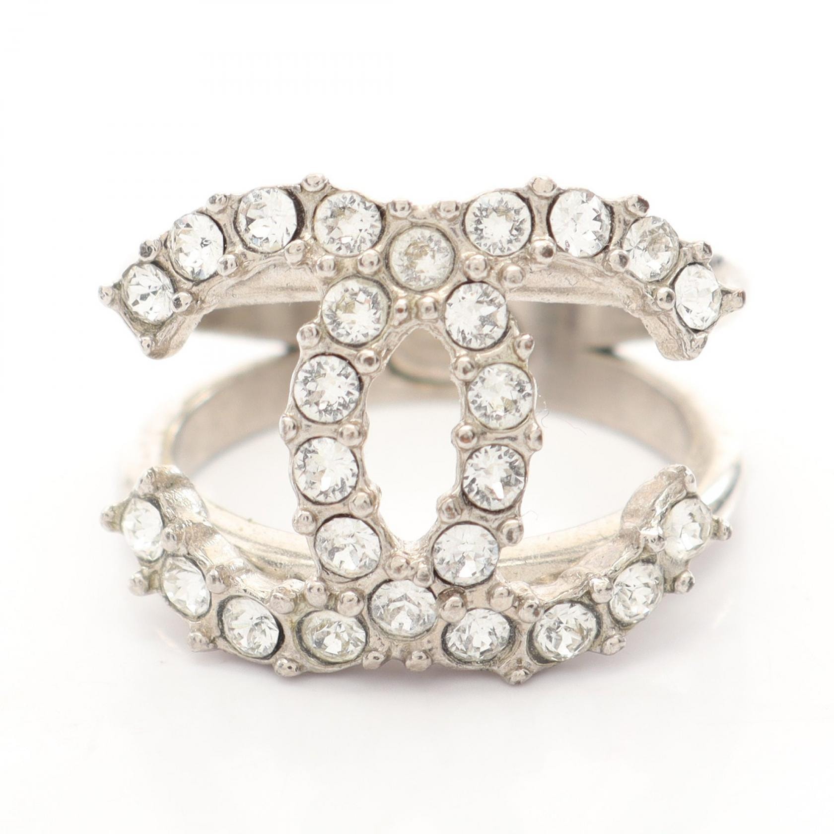 シャネル CHANEL ココマーク D20K リング・指輪 ジュエリー ステンレススチール ラインストーン レディース シルバー系 / クリア系 【中古】