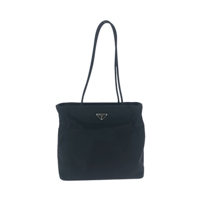 美品 PRADA プラダ テスート 三角ロゴプレート ブラック 黒 シルバー金具 ナイロン トートバッグ ショルダーバッグ 601693 【中古】
