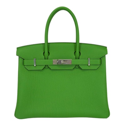 HERMES エルメス ハンドバッグ バーキン30 ヴェールユッカ トゴ シルバー金具 G刻印 新品
