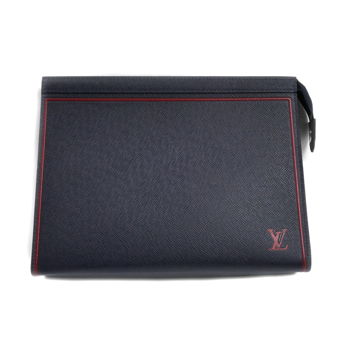 LOUIS VUITTON ルイ・ヴィトン ポシェット ヴォワヤージュMM クラッチバッグ タイガ ネイビー M63394 TA4109 メンズ【中古】【美品】