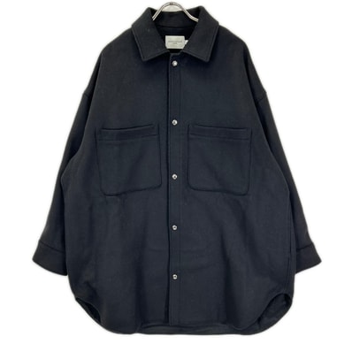 メゾンキツネ JM02158WM0020 ブラック ウールカシミヤ混 FULLY LINED TWO POCKET OVERSHIRT/シャツコート S