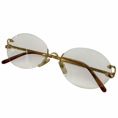 良品 カルティエ メガネ ゴールド メンズ □16