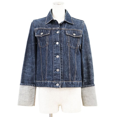 ヘルムートラング 1998 デニム Gジャン ロールアップ ジャケット レディース ウォッシュドインディゴ 38 HELMUT LANG