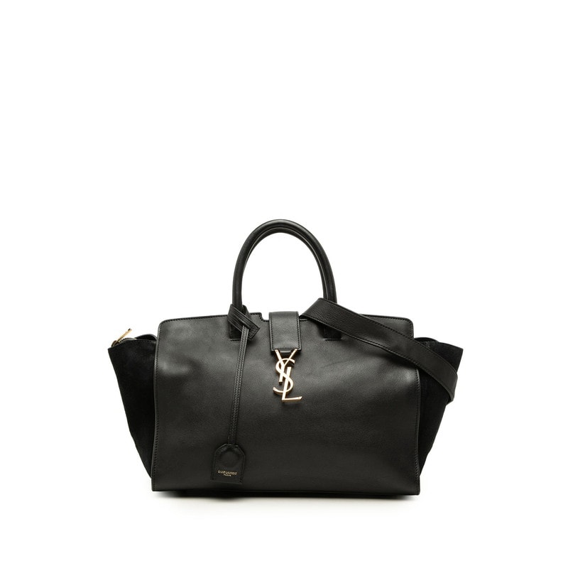サンローラン ダウンタウン カバス ハンドバッグ ショルダーバッグ 2WAY 436832 ブラック レザー スウェード レディース SAINT LAURENT 中古