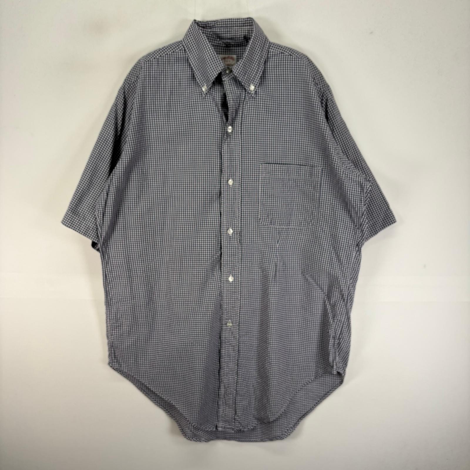 古着 60's~70's/60年代~70年代 ヴィンテージ ブルックスブラザーズ Brooks Brothers 半袖シャツ ボタンダウン 6ボタン S  ネイビー系 チェック メンズ