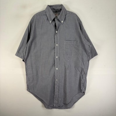 古着 60's~70's/60年代~70年代 ヴィンテージ ブルックスブラザーズ Brooks Brothers 半袖シャツ ボタンダウン 6ボタン S ネイビー系 チェック メンズ