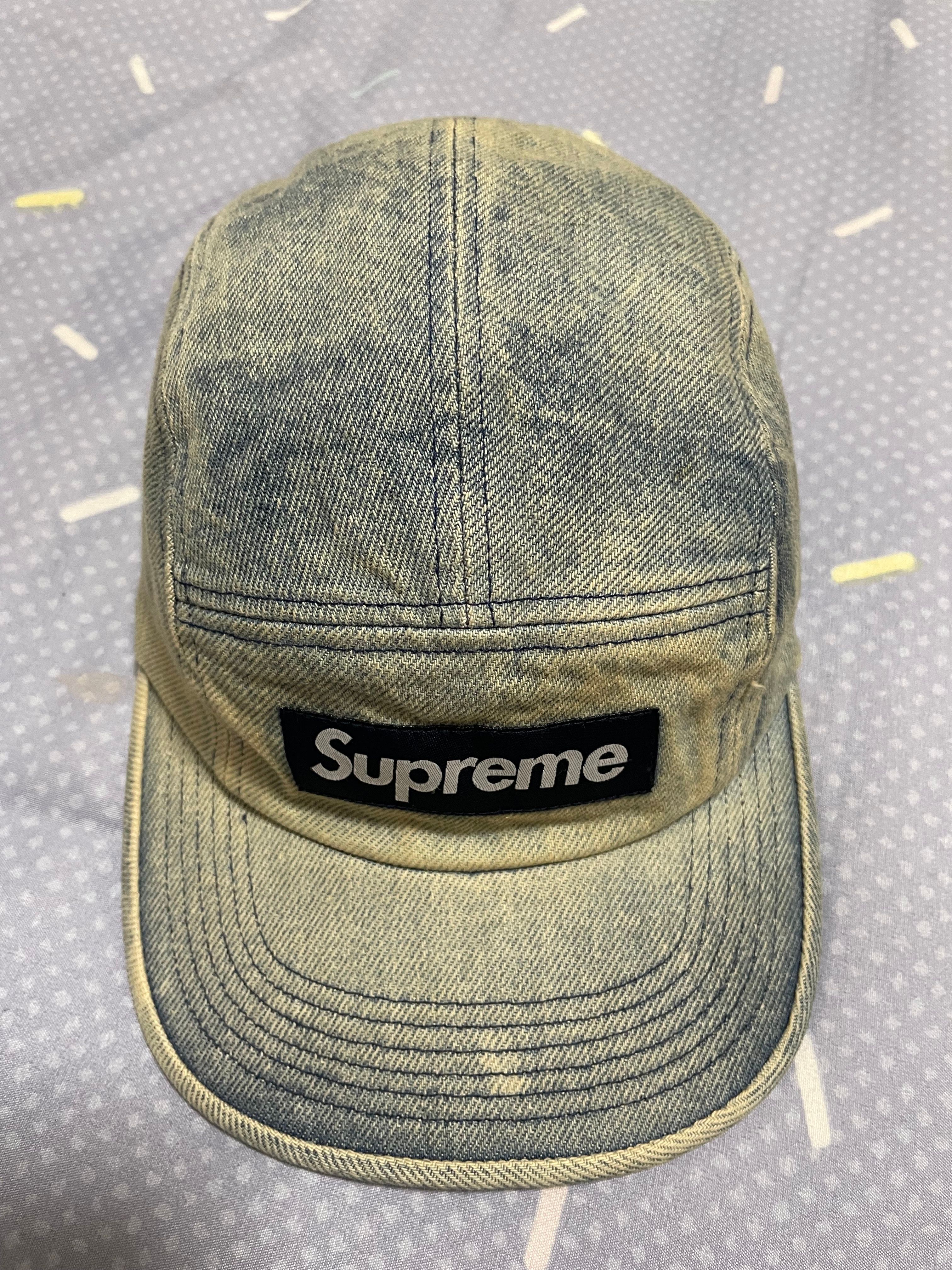 Supreme Washed Chino Twill Camp Cap "Dirty Indigo"(24SS)