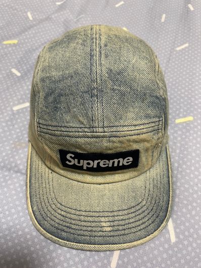 Supreme Washed Chino Twill Camp Cap "Dirty Indigo"(24SS)