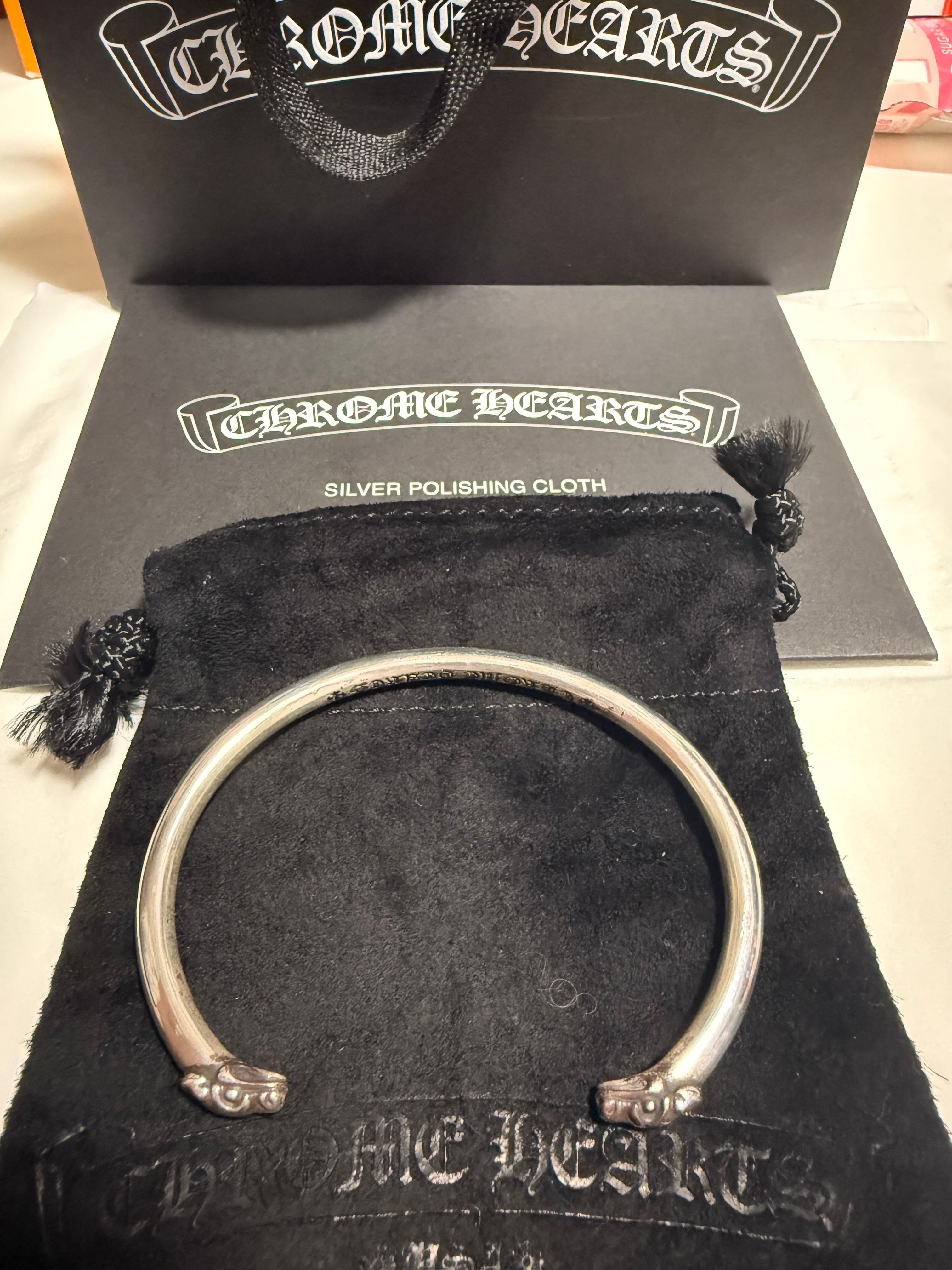 Chrome Hearts Double Dog Bangle "Silver"