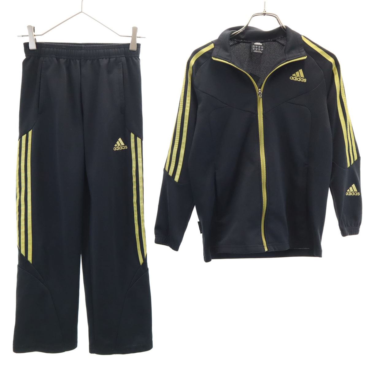 adidas アディダス トラックジャケット 上下セットアップ 140 ブラック ジャージ