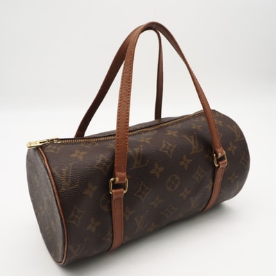 LOUIS VUITTON ルイ・ヴィトン モノグラム パピヨン26 M51366 ハンドバッグ ブラウン コーティングキャンバス レザー レディース