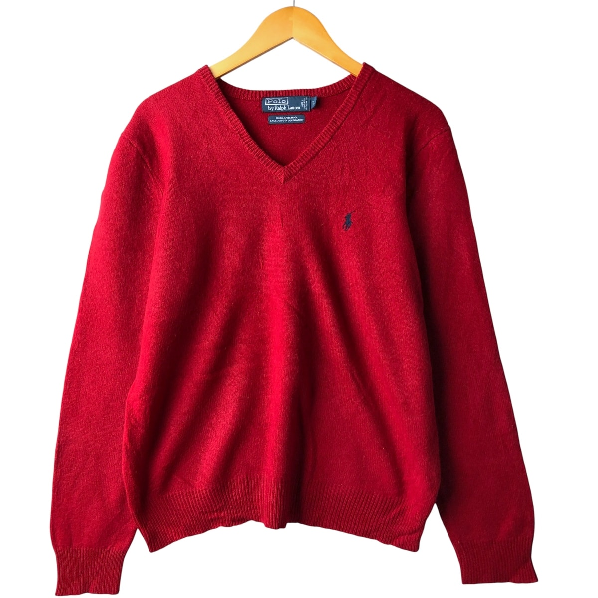 古着 ラルフローレン Ralph Lauren POLO by Ralph Lauren Vネック ラムウールニットセーター メンズL相当/eaa603888