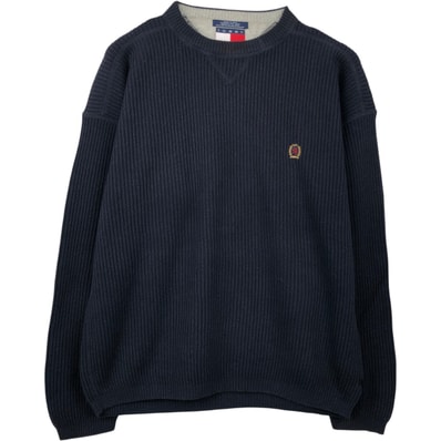 古着 90年代 トミーヒルフィガー TOMMY HILFIGER リブ編み コットンニットセーター メンズM相当 ヴィンテージ/eaa660012
