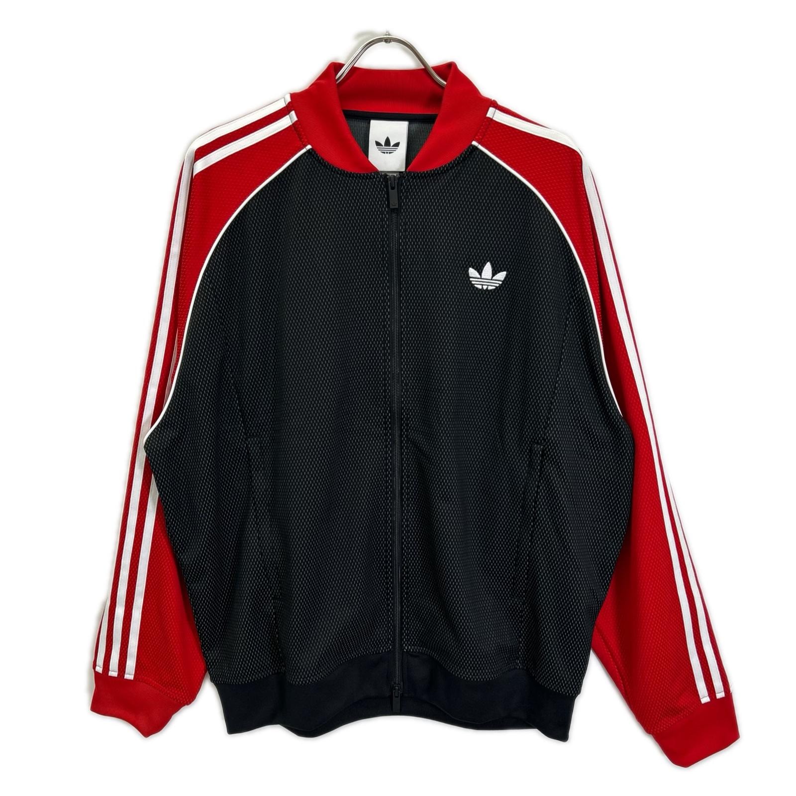 アディダス KE0115 レッド×ブラック ルーズメッシュトラックトップ M
