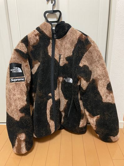 Supreme x The North Face Bleached Denim Print Fleece Jacket "Black"
