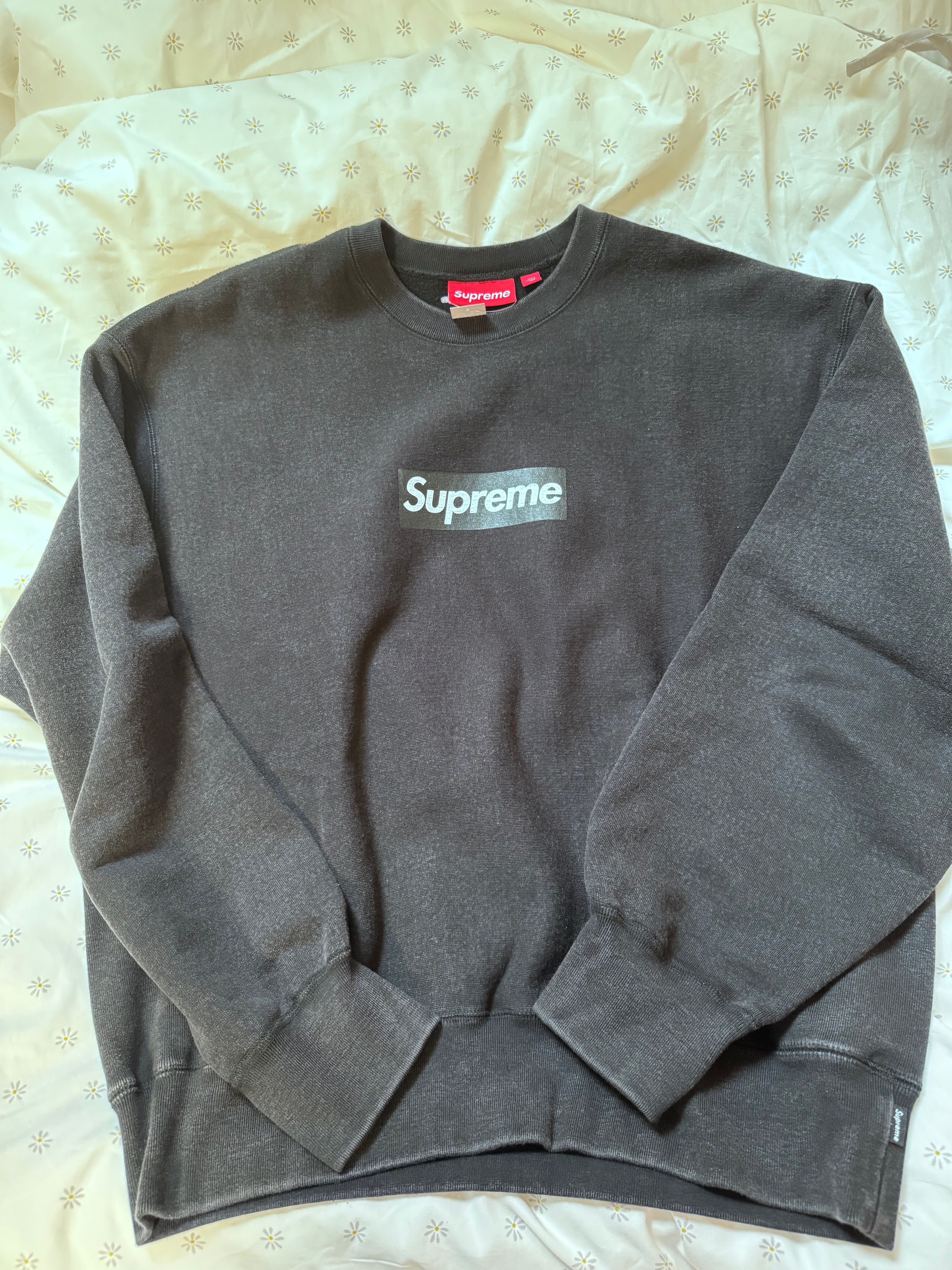 Supreme Washed Box Logo Crewneck "Black"