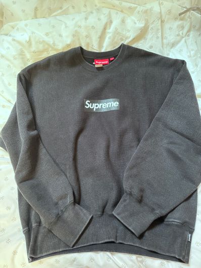 Supreme Washed Box Logo Crewneck "Black"