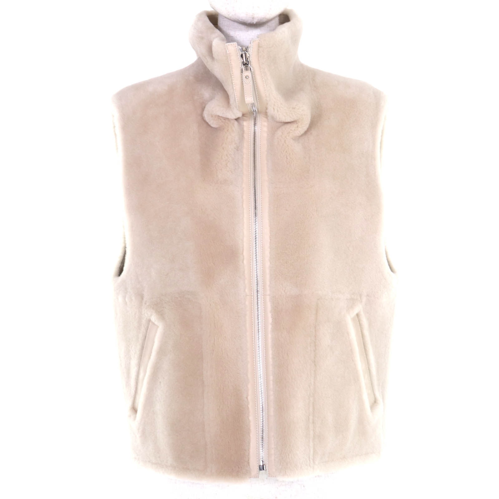 未使用品 エルメス ベスト ベージュ レディース 38 5H1229D5