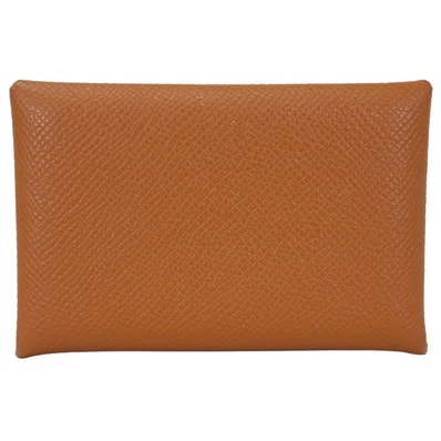 【渋谷並木橋店】HERMES エルメス カードケース カルヴィ ゴールド エプソン シルバー金具 A刻印 SAランク【中古】