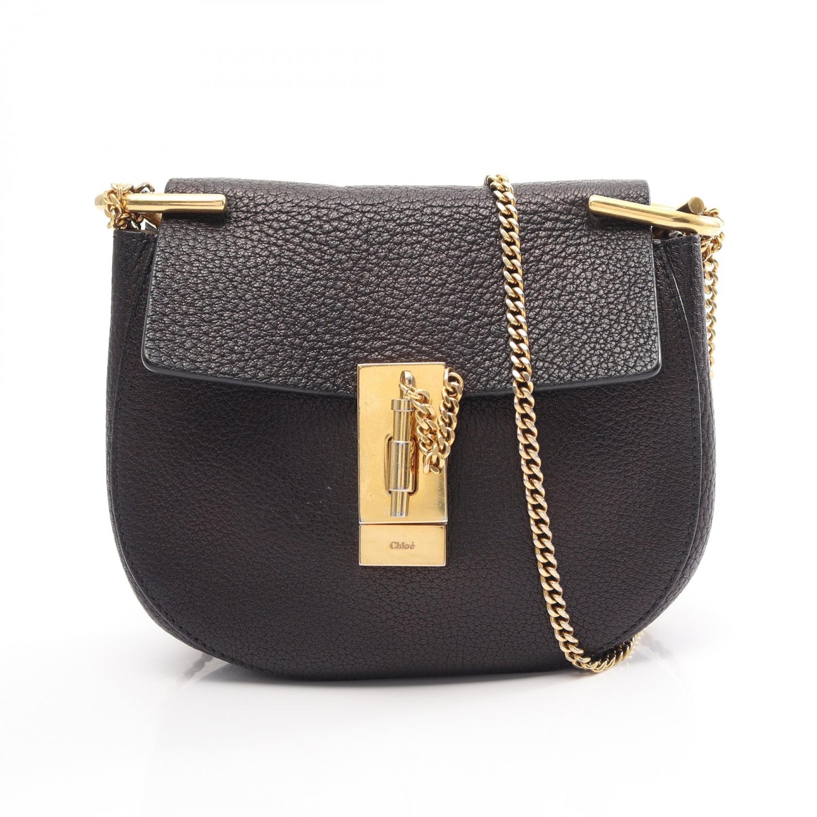 クロエ Chloe Drew ドリュー ショルダーバッグ バッグ レザー レディース ブラック系 【中古】