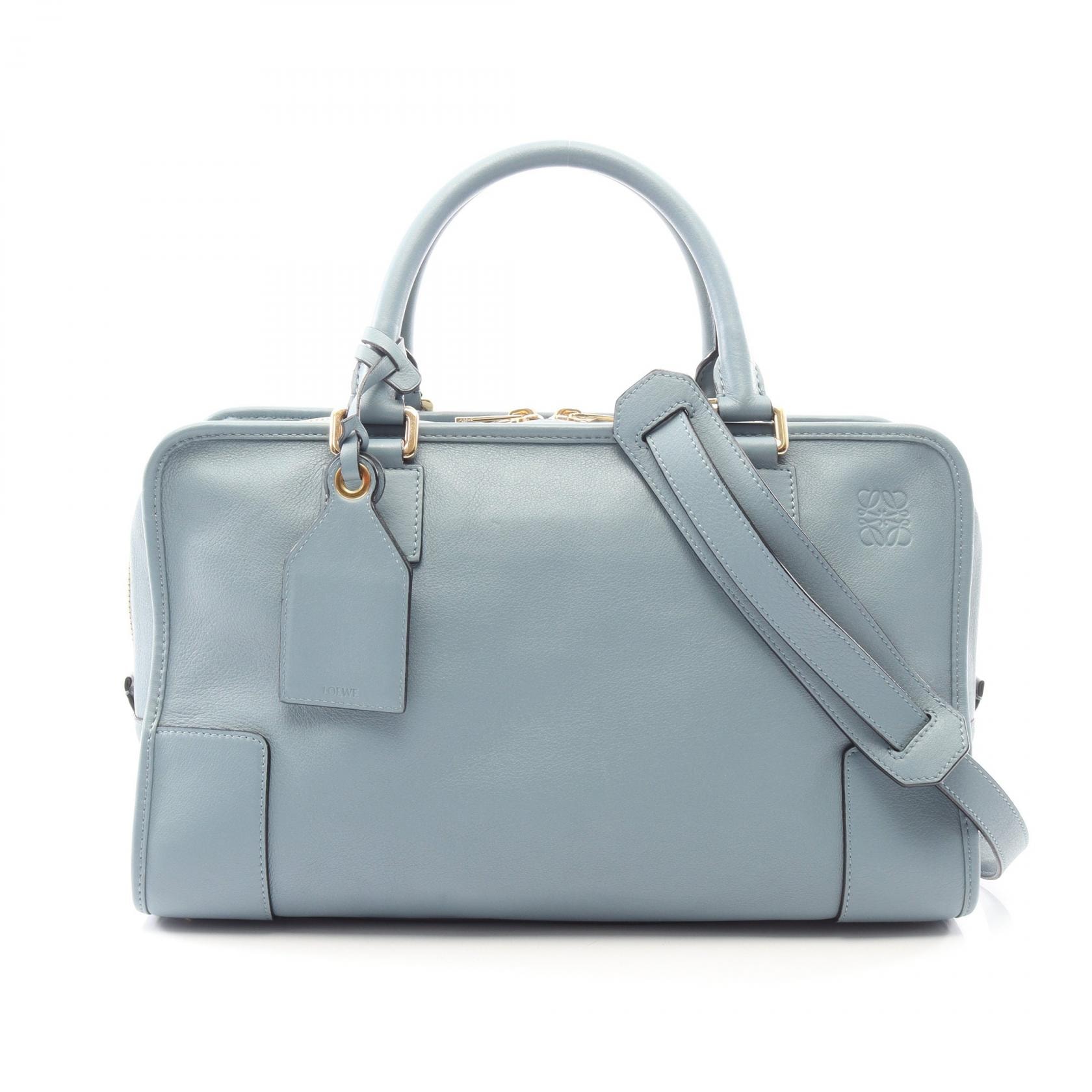 ロエベ LOEWE アマソナ36 2WAY ハンドバッグ バッグ レザー レディース ブルー系 【中古】
