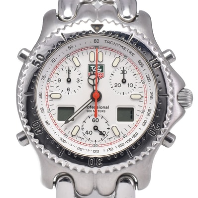 タグホイヤー TAG HEUER CG1111-0 S/el クロノグラフ ホワイト クォーツ メンズ 良品 腕時計 P#148637