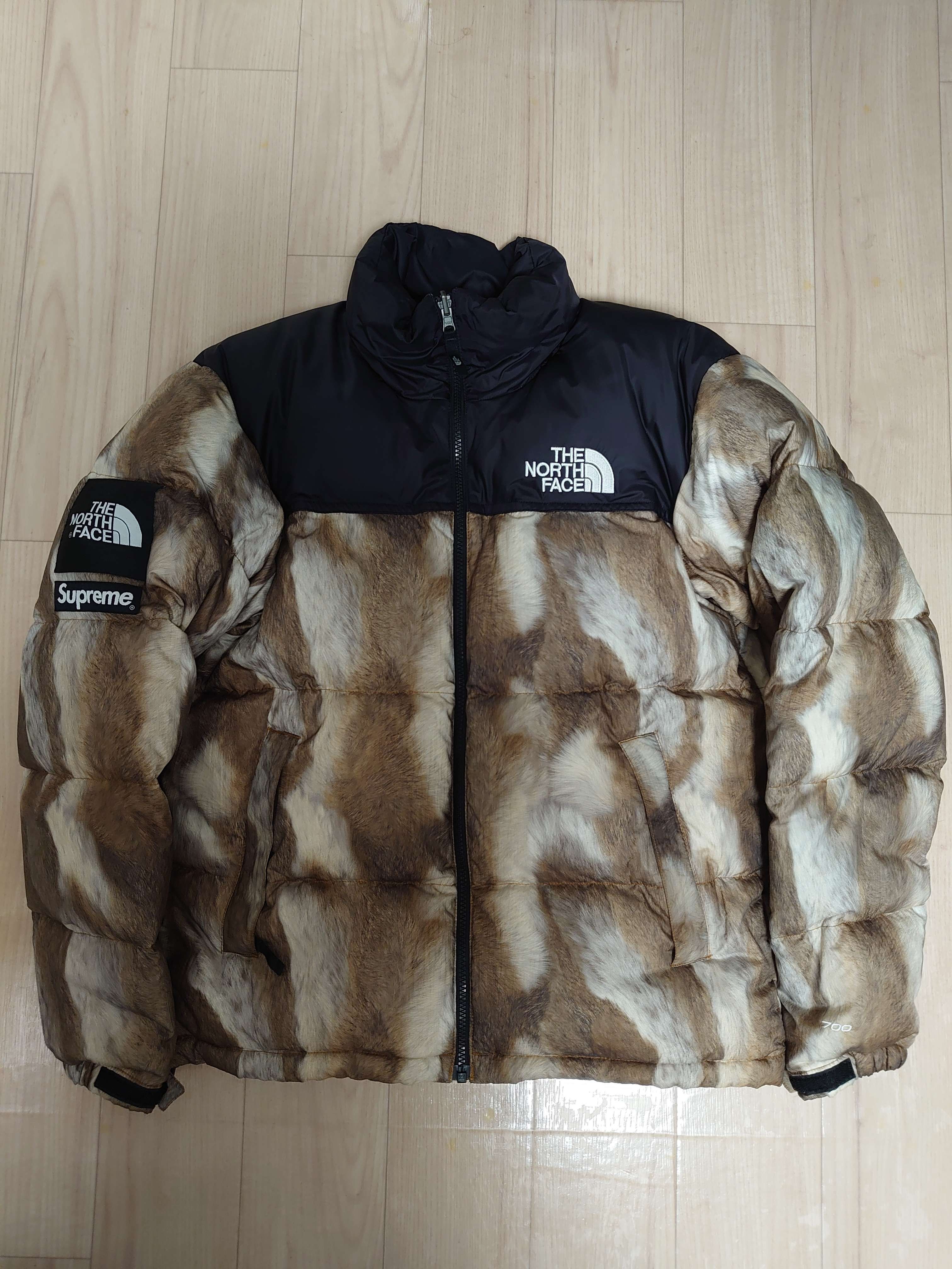 Supreme x The North Face Fur Print Nuptse Jacket "Brown"